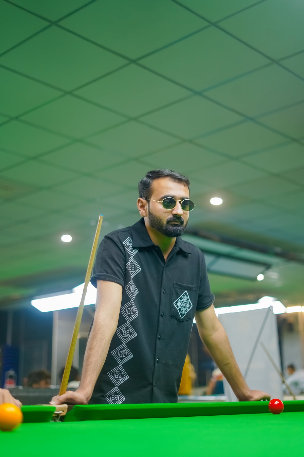 Black Block Print Shirt