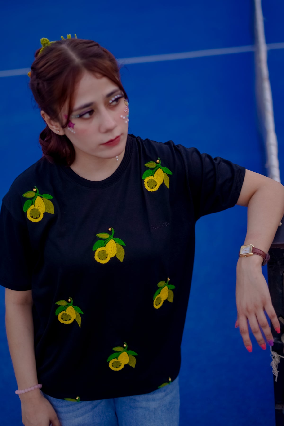 Lemon Embroidery T Shirt