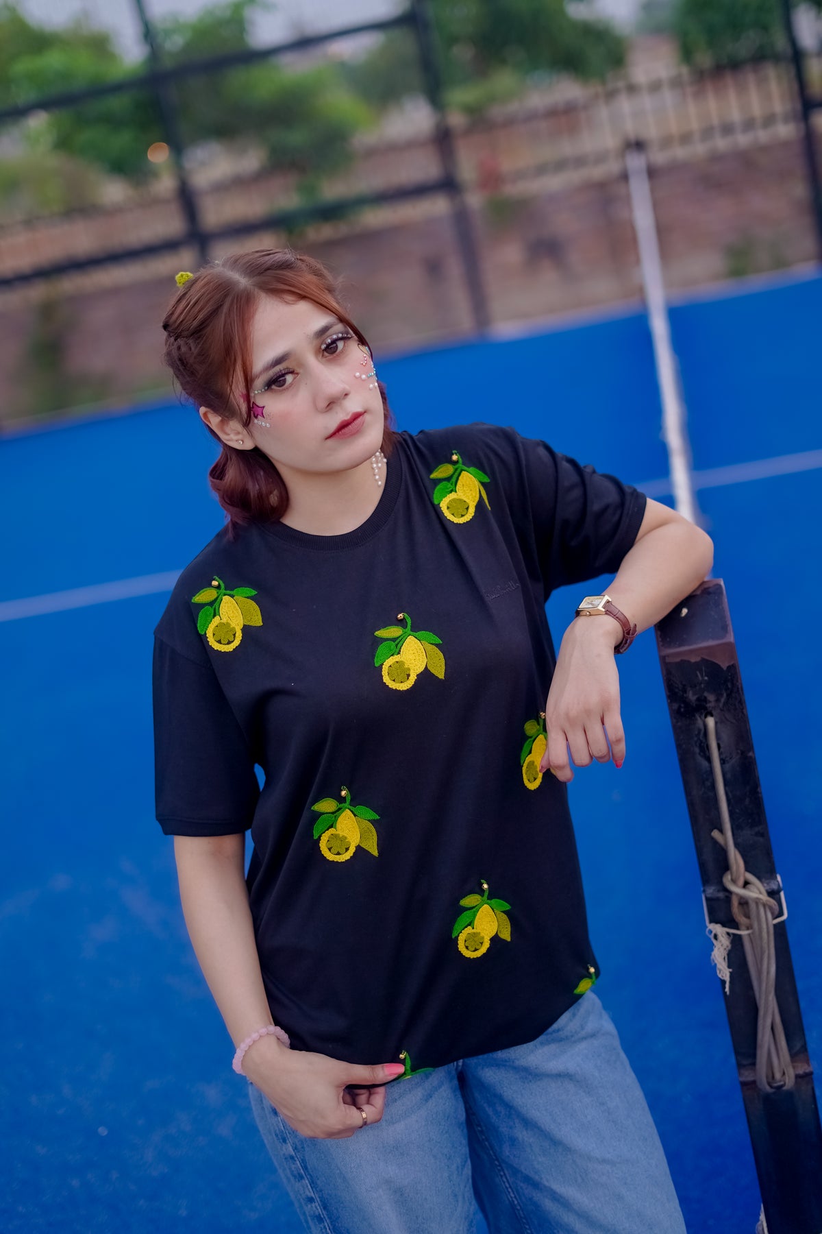 Lemon Embroidery T Shirt