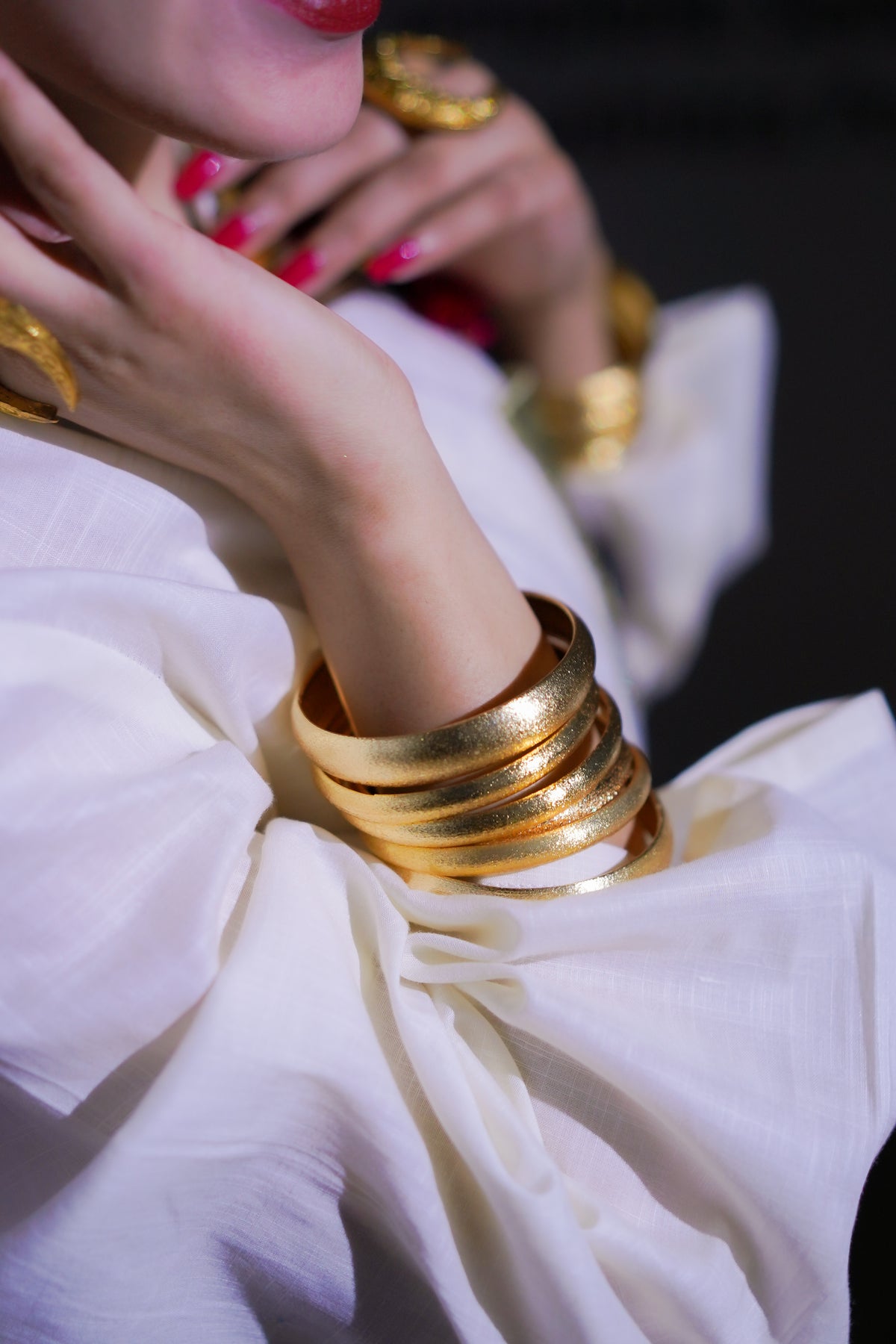 Gold Sandblasted Bangles