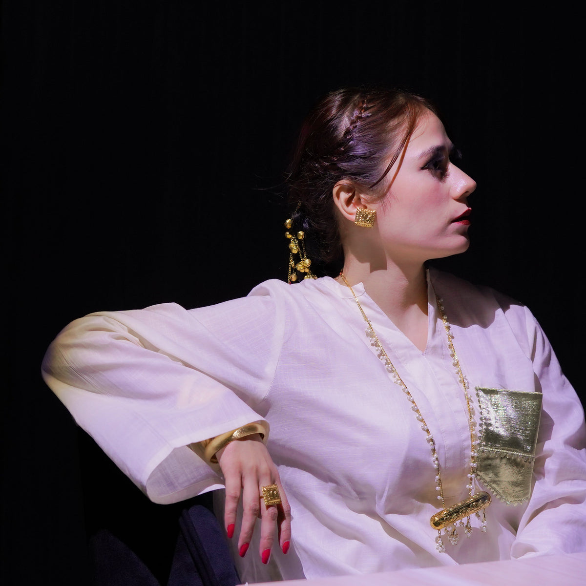 Thappa Dholak Mala with Earrings