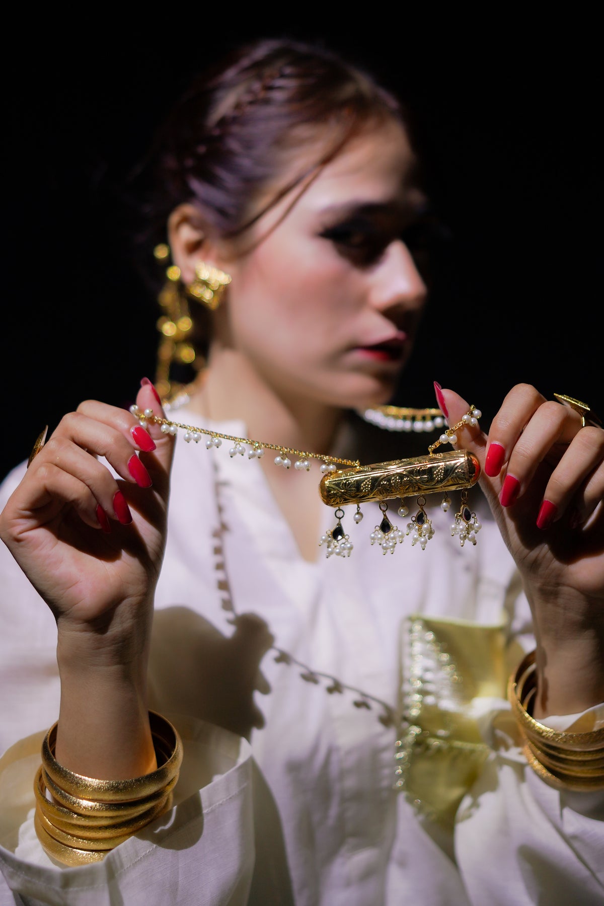 Thappa Dholak Mala with Earrings