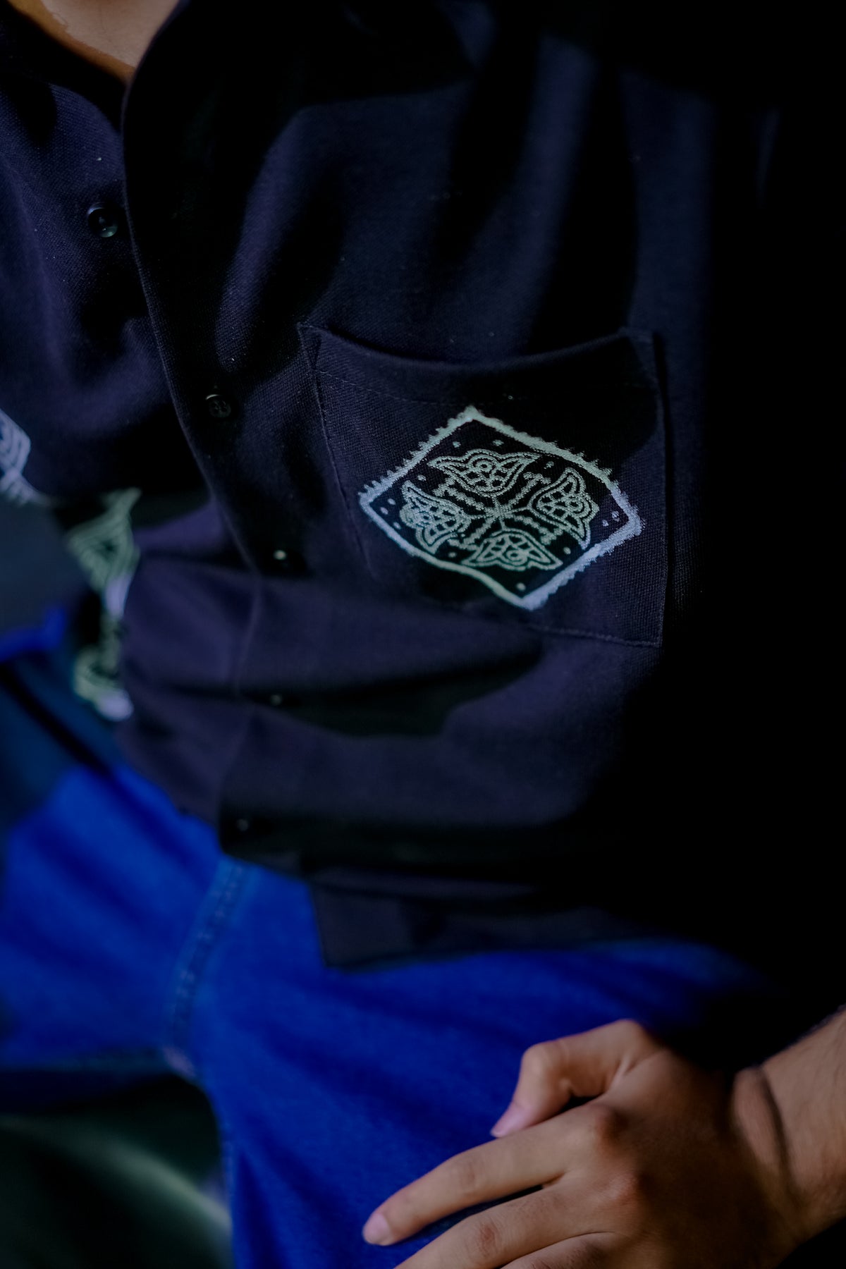 Black Block Print Shirt