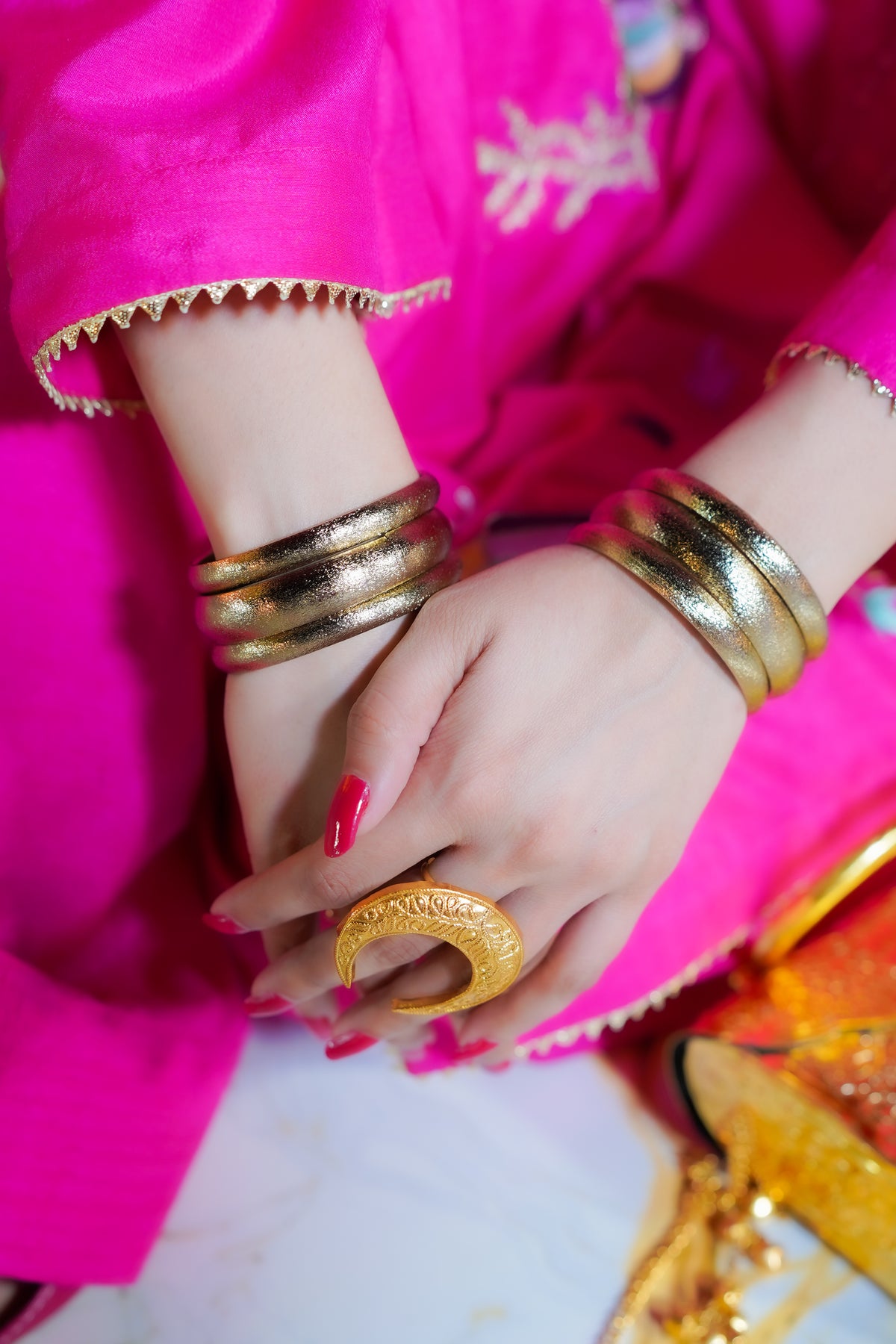 Gold Sandblasted Bangles
