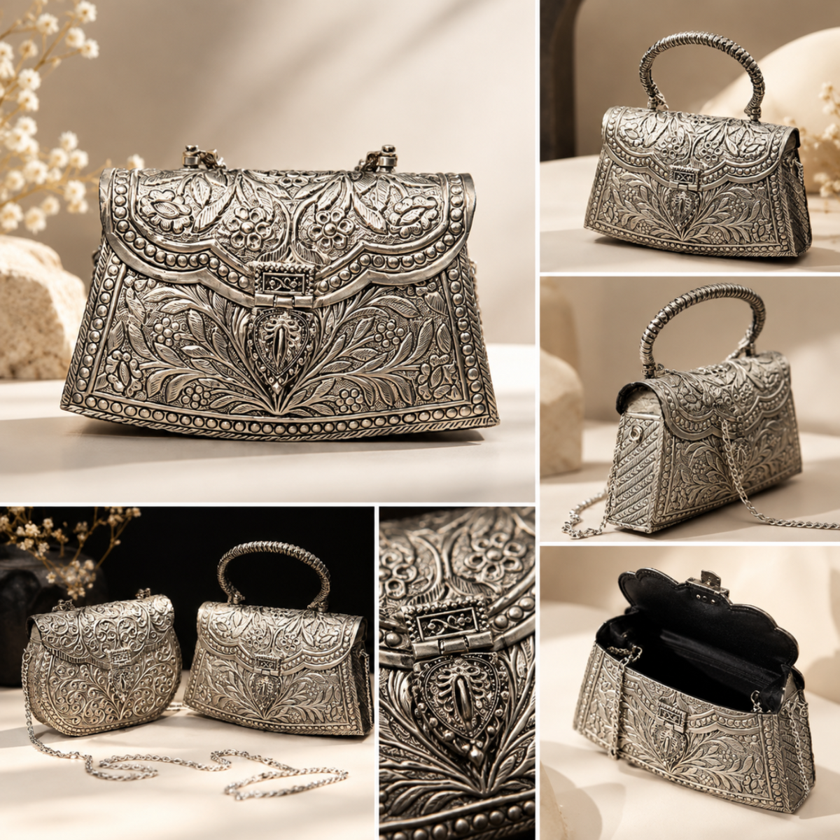 Indian Thappa Silver Clutch