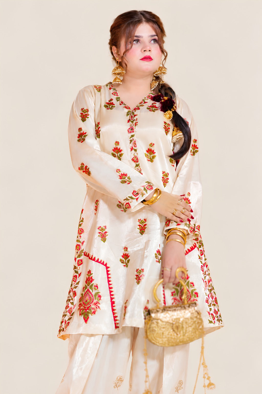 Golden Block Print Suit