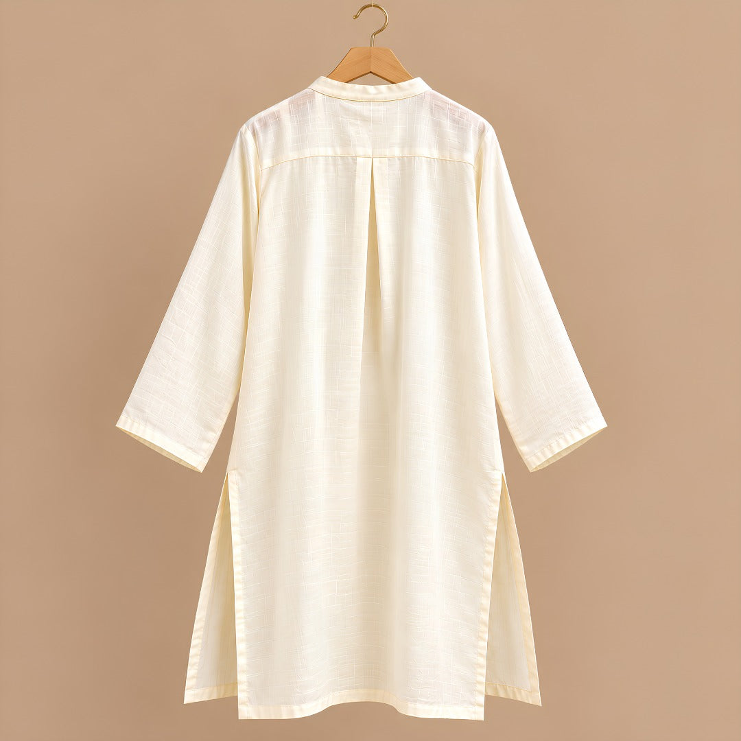 Off-White Shirt with Champa Pocket