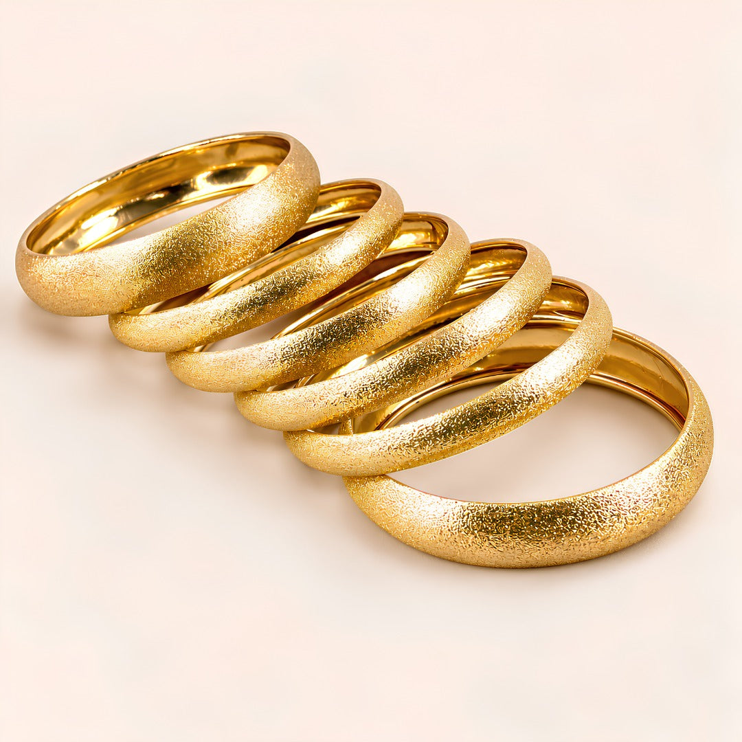 Gold Sandblasted Bangles